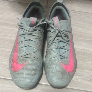 Nike Gray Soccer cleats  with Pink Swoosh